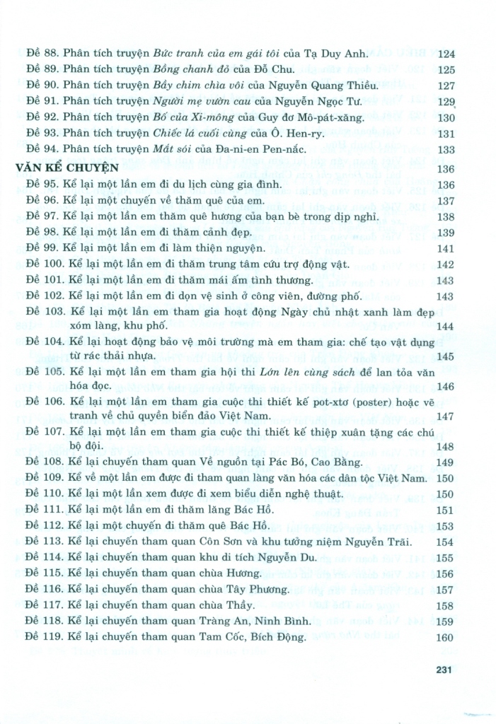 199 BÀI VÀ ĐOẠN VĂN HAY LỚP 8 (Theo chương trình GDPT mới)